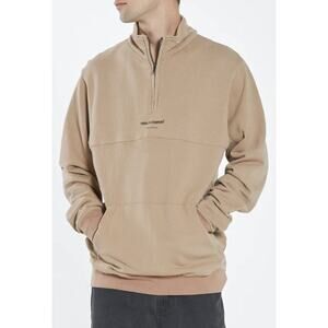 Thrills Men's Issued Quarter Zip Logo Sweatshirt Sand Size Medium